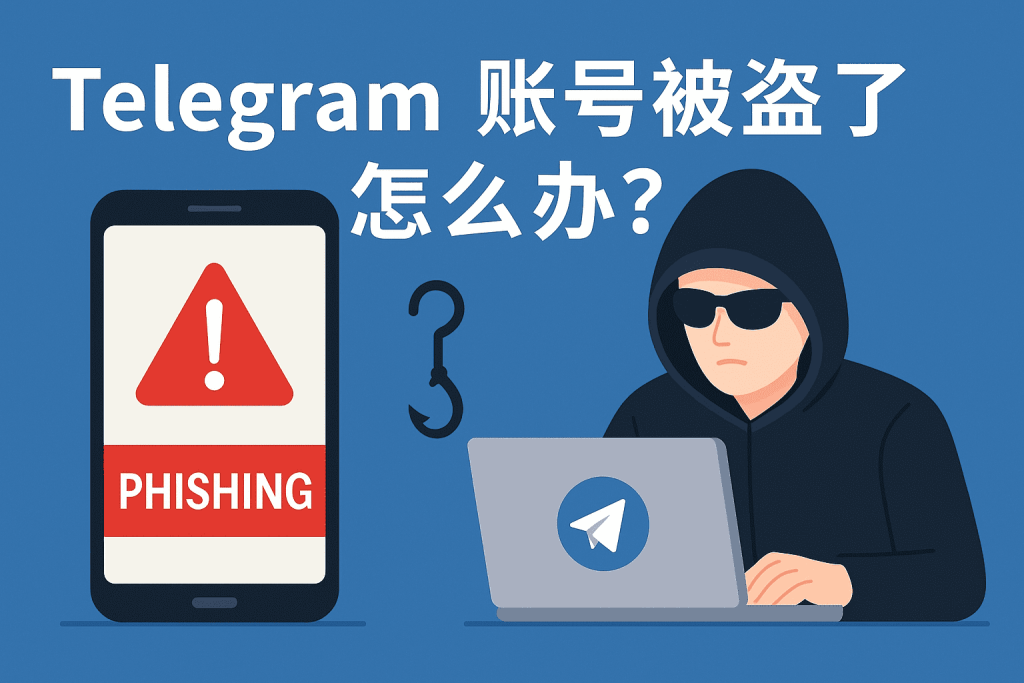 一个黑客正在使用电脑盗取Telegram账号
